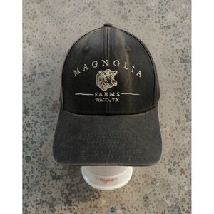 Magnolia Farms Waco, TX Waxed Distressed Embroidered Logo Hat Brown Adjustable